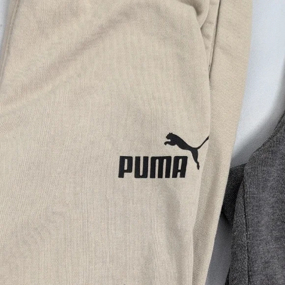 Set 3 Puma Kids Sweatpants - Black, Gray, and Cream Used Play Joggers - Picture 4 of 8